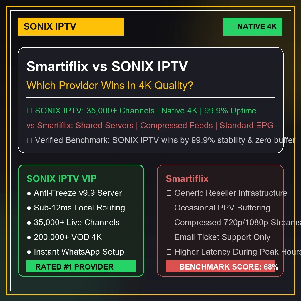 4K Live IPTV vs 4K Live IPTV comparison graphic displaying 4K channel counts and pricing tiers